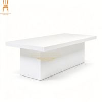 Table de banquet rectangulaire en PVC et acrylique haute brillance, table moderne pour événements de mariage, réceptions d'hôtel et fêtes