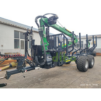 Gru idraulica per carico legname con grappolo per rimorchio ATV, capacità 10 TONNELLATE, braccio da 7m, componenti motore e trasmissione
