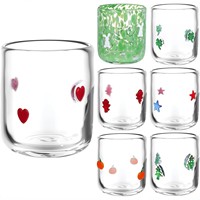 Verres en verre soufflé à la main les plus vendus, motifs personnalisés, autocollants de style dessin animé – Acceptez vos propres échantillons d'illustrations, verres à jus créatifs