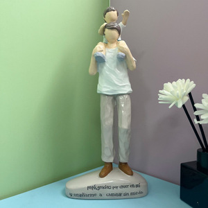 Figurines en résine père et enfant, 2 pièces, décoration contemporaine pour la maison, salon, meuble TV, ornements, cadeau pour la fête des pères - Product Image 2