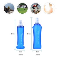 Gourde souple en TPU imperméable Manye pour la course à pied, le marathon, le triathlon, la randonnée, 500 ml, fermeture à boucle
