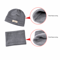 Set Topi dan Penutup Leher Poliester Logo Kustom, Set Topi dan Syal Lembut Hangat Musim Dingin untuk Pria Wanita Aktivitas Luar Ruangan