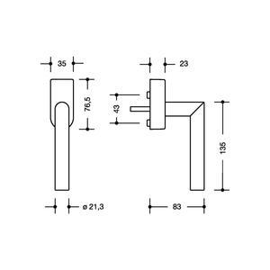 Mango de ventana HEWI 90M 30 mm - Product Image 2