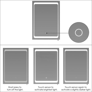 Gabinete <span class=keywords><strong>de</strong></span> <span class=keywords><strong>Espejo</strong></span> LED para Baño, Gabinete <span class=keywords><strong>de</strong></span> <span class=keywords><strong>Espejo</strong></span> <span class=keywords><strong>de</strong></span> Acero Inoxidable para Almacenamiento en Pared, Puerta Individual - Product Image 3