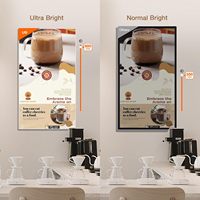 Écran LCD commercial mural 700 nits, moniteur mince sans cadre, écran publicitaire multifonction Android, IP65, SDK numérique