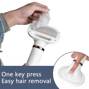 Sèche-cheveux pour animaux de compagnie, brosse de toilettage 2 en 1, peigne en acier inoxydable ABS, alimenté par batterie, pour chat et chien - Product Image 4