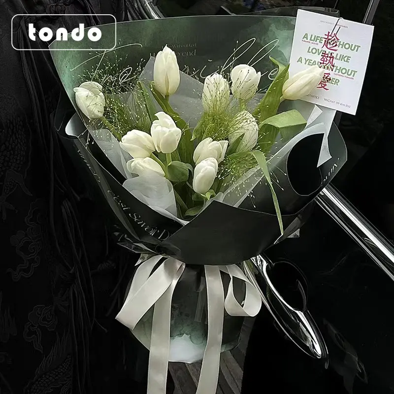 טונדו מתנת יום האהבה פרחים טריים נייר עטיפה דיו תמאי בסגנון נייר קראפט זר נייר אריזה חומר אריזה
