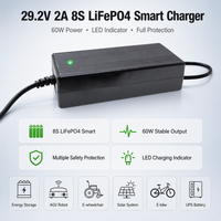 Chargeur de batterie LiFePO4 29,2V 2A 8S pour système de stockage d'énergie, robot AGV, fauteuil roulant électrique