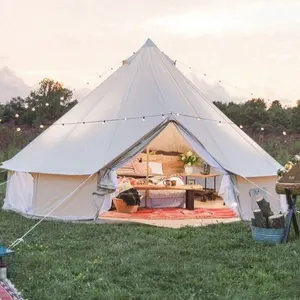אני גדול יוקרה משפחת קמפינג glamping יוקרה אוהל עמיד למים אוהל 3M כותנה בד אוהל מסיבת חתונה אוהל Glamping פעמון עשר