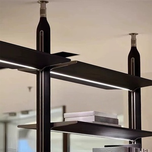 Armario de Estilo Italiano de Lujo Ligero, Tipo <span class=keywords><strong>Poliform</strong></span>, con Estantes Abiertos de Piso a Techo para Sala de Estar u Oficina, Armario Personalizado - Product Image 2