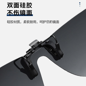 Square Polarized <b>Clip</b>-On Sunglasses UV400 Metal <b>Frame</b> Resin Lens Unisex For Driving And Outdoor Use - Product Image 1
