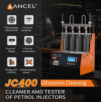 Nettoyeur et testeur d'injecteurs de carburant ANCEL JC400, ultrasonique 60W, pression 1-20 bars, pour injecteurs PFI GDI piézoélectriques 4 cylindres, affichage 6 langues