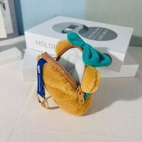 Porte-monnaie en peluche mignon en forme d'ours, porte-clés, sac de rangement pour rouge à lèvres et pièces de monnaie, porte-clés en fourrure moelleuse en forme d'animaux en peluche