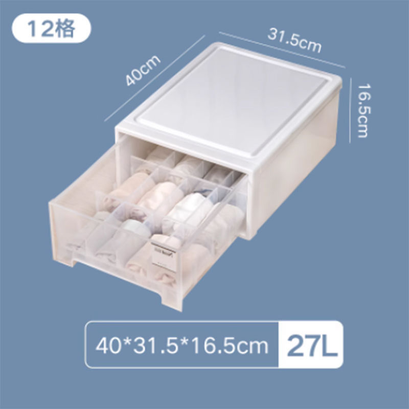 Moonlight White - Extra Large Underwear Box [12 Compartments]