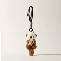Porte-clés en peluche mignon et adorable en forme de loutre marine, figurine animale de dessin animé, petit pendentif pour sac