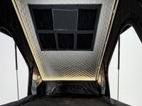 Tente de toit de voiture imperméable en toile pour 4 personnes, ouverture instantanée, coque rigide en alliage d'aluminium, charnière externe en X, coque rigide RTT