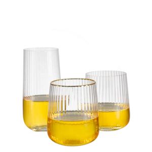 Samyo Custom ized mund geblasen gerippt Whisky Saft Wasser Highball Glas Tasse Trinkgläser - Product Image 6
