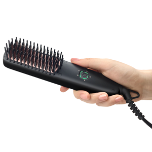 Cepillo Alisador de Cabello Cerámico Iónico Negativo Mini de Alta Calidad con Calor Ajustable, Ideal para Viajes, Voltaje Universal, Apagado Automático - Product Image 1