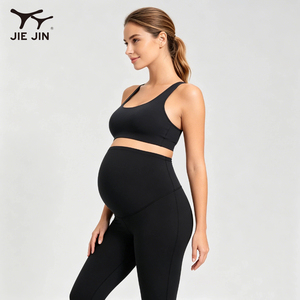 Leggings de yoga et d'entraînement évasés taille haute extensibles pour femmes enceintes avec soutien abdominal de l'usine JIEJIN - Product Image 2