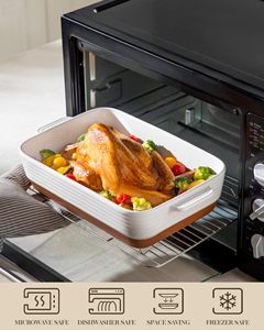 Plat à four rectangulaire en céramique durable, revêtement céramique <span class=keywords><strong>de</strong></span> 0,7 mm d'épaisseur, écologique, pour <span class=keywords><strong>gratin</strong></span>, idéal pour la maison moderne - Product Image 5