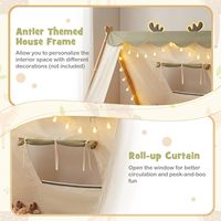 Cama individual de diseño rústico con tela de terciopelo holandés, cama de suelo de madera para niños con forma de casa, con ventana, valla y barandillas de seguridad