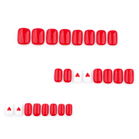 Ongles pressés pour la Saint-Valentin, ABS, personnalisés, faux ongles rouges, couverture complète, ongles artificiels, emballage de 24 pièces