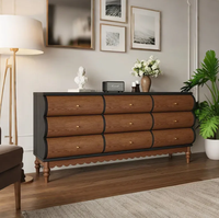 Commode à cinq tiroirs en bois massif de style vintage français, écologique, grande capacité, pour salon, rangement domestique, bar à domicile