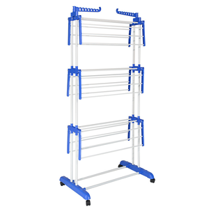 <span class=keywords><strong>Armoire</strong></span> double multifonctionnelle en acier pour salle de bain Support métallique pliable pour le salon Support mural pour le séchage du linge Vêtements - Product Image 3