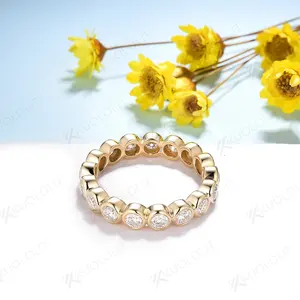 Kuololit 1.7CT Moissanite Band Solid 18K 14K 10K White Gold <b>Rings</b> <b>for</b> <b>Women</b> D/VVS Bezel <b>Set</b> Band <b>for</b> Engagement Wedding Custom - Product Image 3