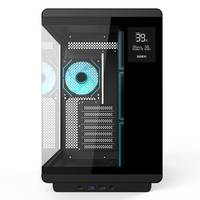 Boîtier PC SOEYI ATX en verre trempé, refroidisseur à eau 360 mm, boîtier de jeu avec écran d'affichage numérique