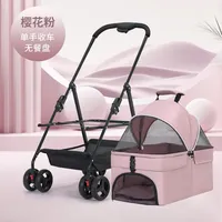 Chariot de transport portable et pliable pour animaux de compagnie, poussette de voyage pour chiens et chats pour usage extérieur, vente en gros