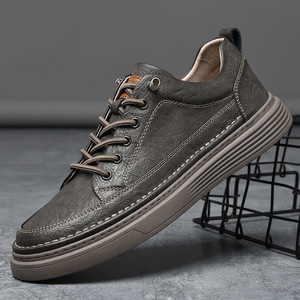 Chaussures de sport d'extérieur quatre saisons pour hommes, en cuir véritable fait main, tendance mode, souples et respirantes, mocassins décontractés, vente chaude - Product Image 3