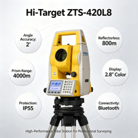 Station totale Hi-Target ZTS-420L8 : Instrument de topographie, portée du prisme 4000m, précision 2', prix abordable