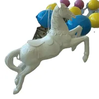 Окно Дисплей украшения пользовательский дизайн прочная Стекловолоконная Белая лошадь статуя