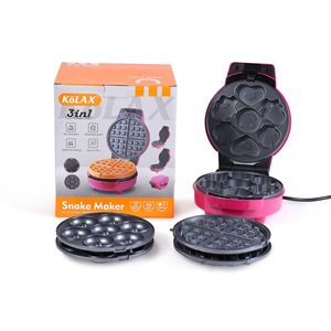 Macchina <span class=keywords><strong>per</strong></span> la colazione Kolax <span class=keywords><strong>per</strong></span> uso domestico e commerciale 3 in 1: sandwich maker, macchina <span class=keywords><strong>per</strong></span> waffle e ciambelle staccabile, macchina <span class=keywords><strong>per</strong></span> dolci a forma di cartone animato - Product Image 1