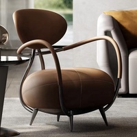 Fauteuil de loisirs moderne design léger dossier de luxe fauteuil canapé inclinable créatif pour salle à manger chambre villa salon