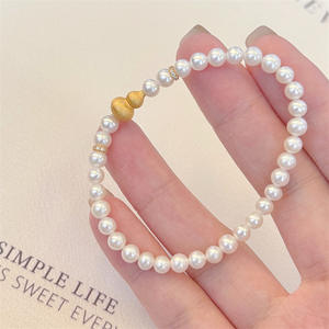 Pulsera de Plata de Ley S925 con Cierre de Rosca y Perlas de Agua Dulce de 4-5 mm, Diseño de Calabaza, para Mujer, de Zhuji Premium Exquisite - Product Image 1