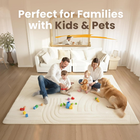 Nouveau design, vente en gros, tapis épais moderne et moelleux pour salon, tapis en fausse fourrure de lapin, tapis de jeu pour bébé et tout-petit, tapis en mousse à mémoire de forme