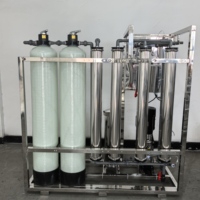 Système de filtration d'eau par osmose inverse commercial complet en acier inoxydable avec réservoir sous pression, moteur PLC, 500L/heure, 220V/380V