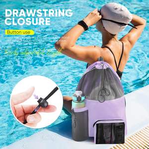 Échantillon gratuit Sac de sport et de gym personnalisé de grande capacité Sac à dos en filet à cordon de serrage Sac de plage Kit d'équipement de sport - Product Image 6