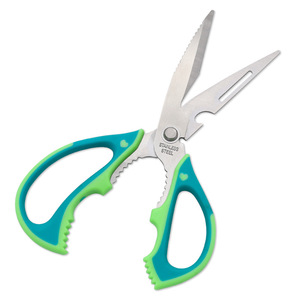Kitchen Scissors Stainless Steel Blue Green Handle Multi Purpose Home Use - Product Image 1