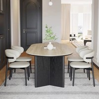 Table à manger rectangulaire de luxe en pierre frittée, design français, mobilier de salle à manger pour maison, hôtel, villa