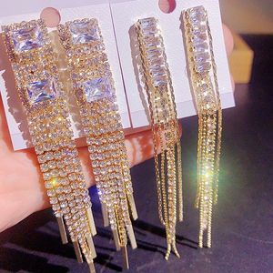 Mixed Wholesale Luxury Exaggerated <b>Earrings</b> 925 Silver Needle Long Tassel <b>Earrings</b> Diamond Bow Rhinestone Crystal Earing Drop - Product Image 3