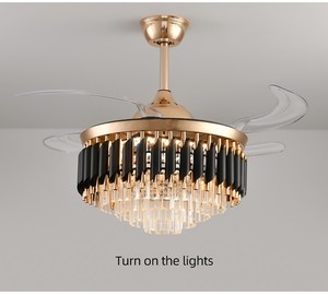<span class=keywords><strong>Ventilateur</strong></span> de Plafond LED Moderne Personnalisé en Cristal <span class=keywords><strong>avec</strong></span> <span class=keywords><strong>Télécommande</strong></span>, Éclairage de Salon Intérieur, <span class=keywords><strong>Lustre</strong></span> Élégant, Prix Usine - Product Image 5