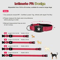Collier GPS intelligent pour chien 2-en-1 réfléchissant et étanche, compatible iOS uniquement, sans frais mensuels, portée illimitée pour chiens de petite/moyenne/grande taille