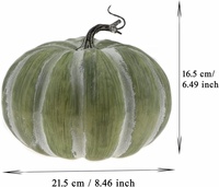Grande citrouille artificielle verte en mousse plastique de 21 cm pour Halloween, fête d'automne, Noël, décoration de maison, panier