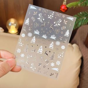 Autocollants pour ongles de Noël en feuille YITU, flocons de neige et <span class=keywords><strong>rennes</strong></span> en relief avec dos doré/argenté pour un <span class=keywords><strong>nail</strong></span> <span class=keywords><strong>art</strong></span> festif - Product Image 3