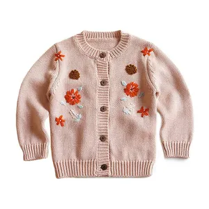儿童女婴薄款毛衣纯色白色粉色开衫，适合0-3岁