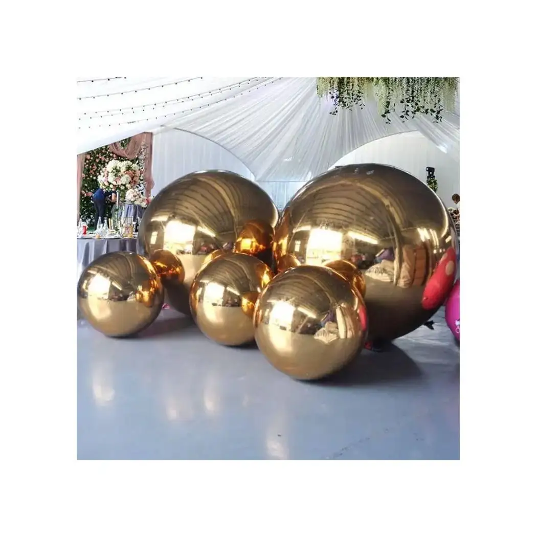 Event Decorations 1m Inflatable reflect silver balloon inflatable mirror ball