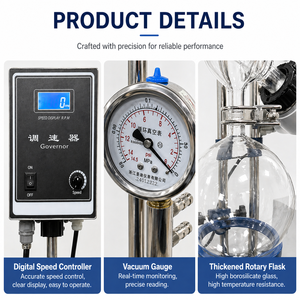 Distillateur d'huiles essentielles 3L 5L, évaporateur rotatif, équipement de distillation d'alcool médical - Product Image 4